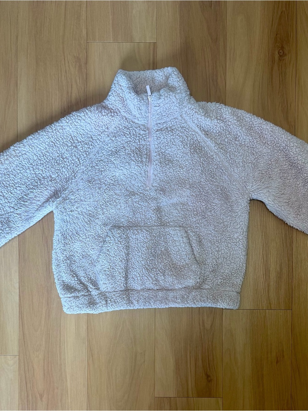 Women's Cream Sherpa Half-Zip Pullover Jacket